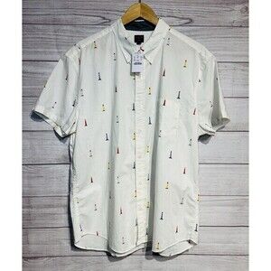 J.Crew Flex Oxford Nautical Short Sleeve XL  Mens